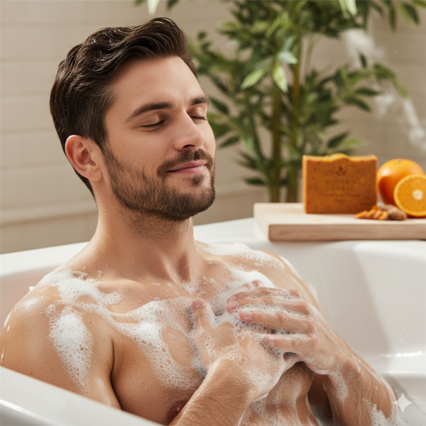 টারমারিক অরেঞ্জ সাবান – এলার্জি ও চর্মরোগে কার্যকর হারবাল সাবান | Monthanda